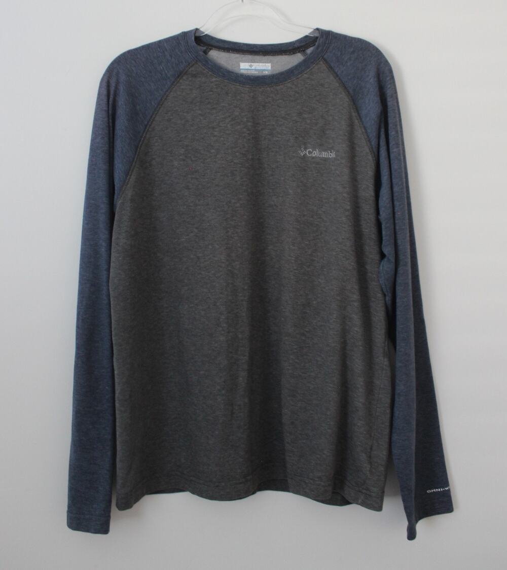 Columbia Mens Long Sleeve Shirt Gray/Blue Size L Pre-Owned